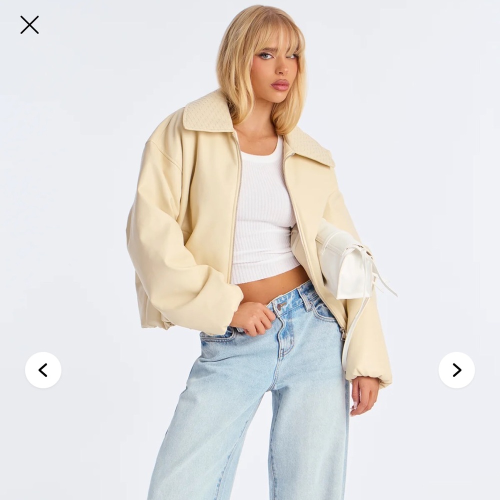 Leather trim Bomber jacket